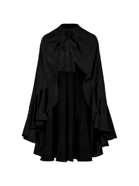 Johanna Ortiz Aromatic Garden ruffled cape Black PT04125