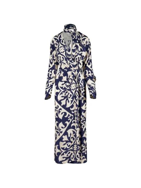 Johanna Ortiz Unmooring wrap midi dress Blue PT04084