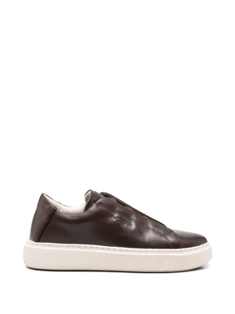 Alexander Smith London Slip-on Man logo-debossed leather sneakers Brown ALBESLM