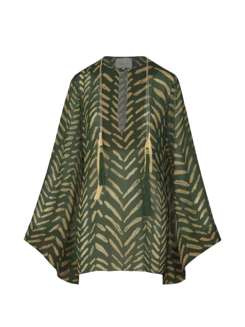 Johanna Ortiz Refugio De Sol tassel-detail mini dress Green PT03992