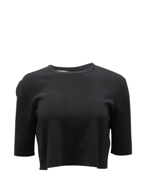 Larose Paris ribbed cropped top Black NAPPUGBCL107497W