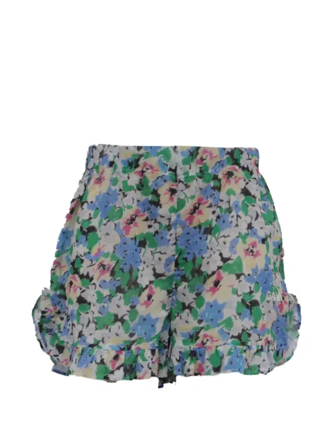 GANNI ruffle-trim shorts White GILTPUUSCL784158W