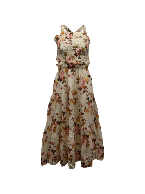 Sea Esme smocked maxi dress Neutrals TONPUGBCL257408W