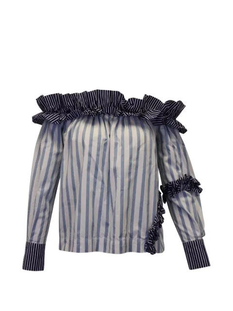 MSGM ruffled striped top White NAPPUGBCL303621W