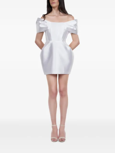 ARAFTU corset-style off-shoulder mini dress White RO010726MINI