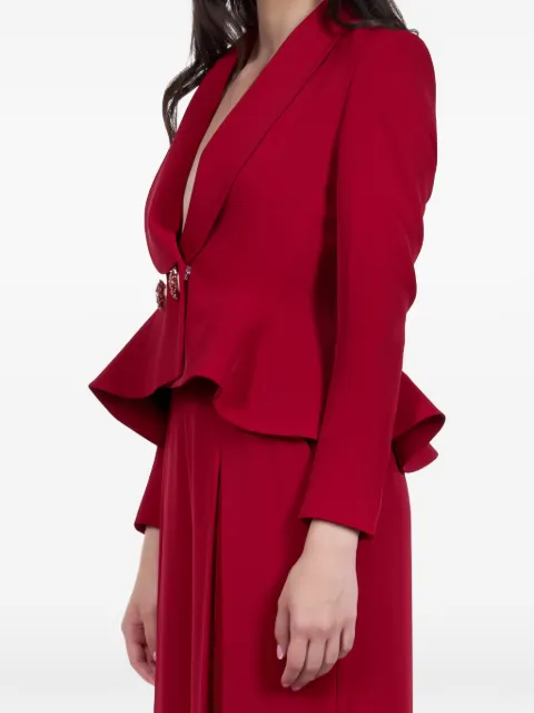 ARAFTU peplum shawl-lapel jumpsuit Red COJK01D20726
