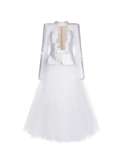 ARAFTU tulle peplum dress White COJK02D0726