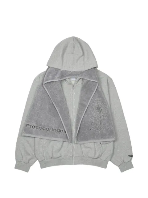 PROTOCOL INDEX terry-towel zip-up hoodie Grey PI26RSMP01HOODIE