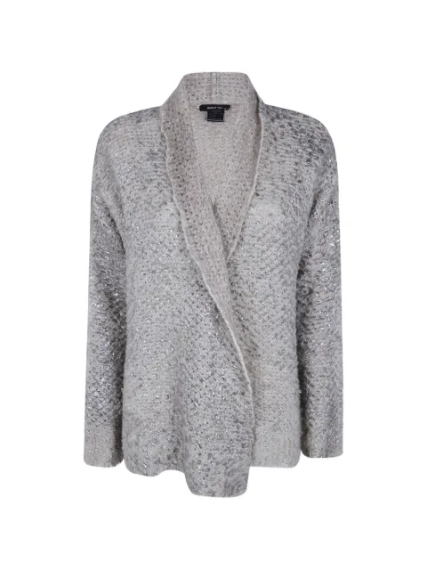 Avant Toi metallic-effect open-knit cardigan Neutrals 226WD1428CSGVLH