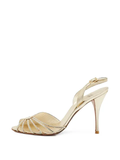 Stuart Weitzman crystal-embellished slingback sandals Gold 1405210