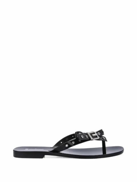 Melissa Harmonic Squared bow-detail flip-flops Black 37955