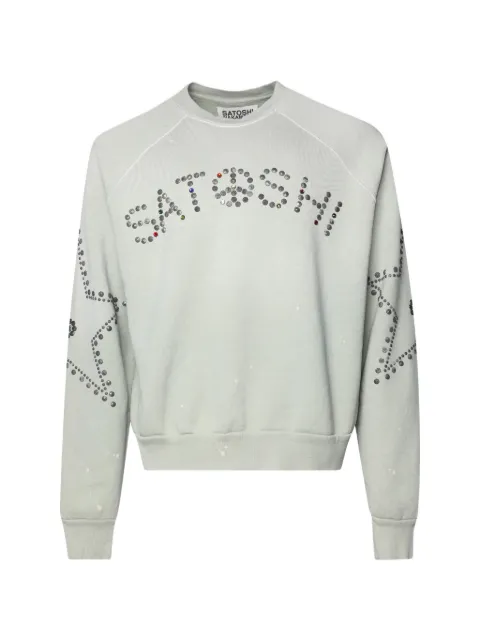 SATOSHI NAKAMOTO star-studded crew-neck sweater Grey SS26SWT004GRN