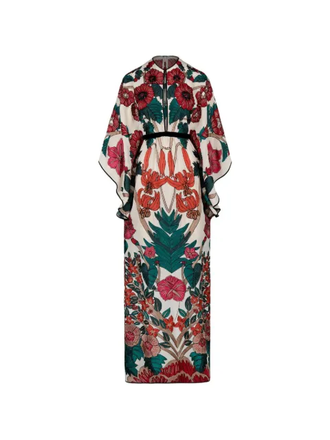 Johanna Ortiz Papillon floral-print silk maxi dress Neutrals PT03830