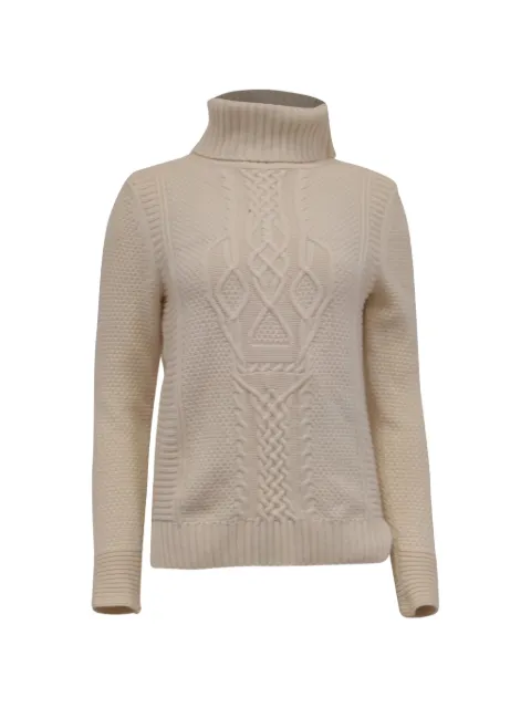 Skull Cashmere cable-knit turtleneck sweater Neutrals RFCPUUSCL785290W