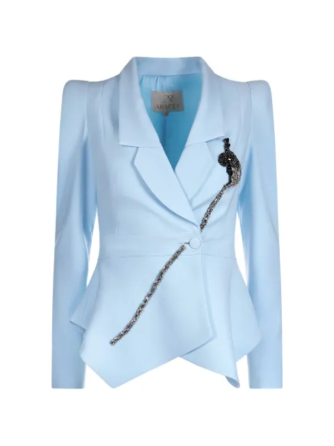 ARAFTU crystal-embellished peplum suit Blue COJK260726