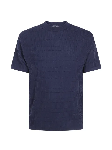 Emporio Armani ribbed-knit wool T-shirt Blue EM006314AF27831
