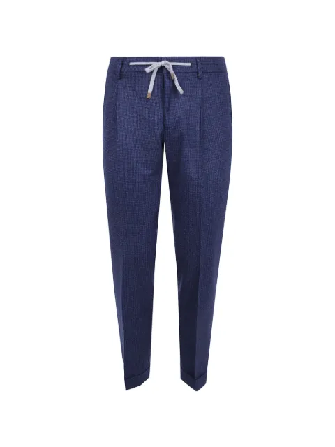 Barba check-pattern trousers Blue 58020099