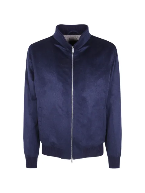 Barba cashmere zip-up jacket Blue 58072FOX