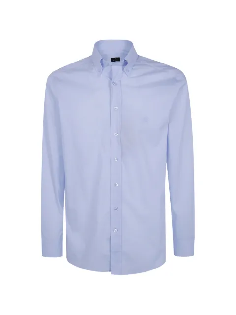ETRO Pegasus-embroidered button-down shirt Blue MRIB0004AV11P
