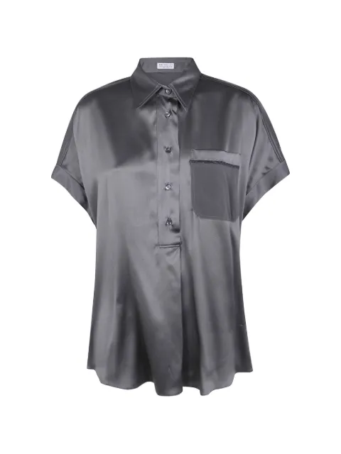 Brunello Cucinelli Monili-chain silk shirt Grey M0C59B1O05C983