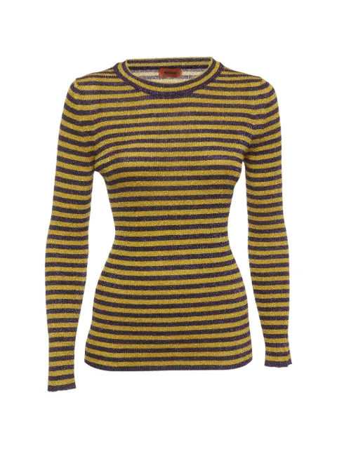 Missoni Pre-Owned lurex-detail striped knitted top Yellow 1404475