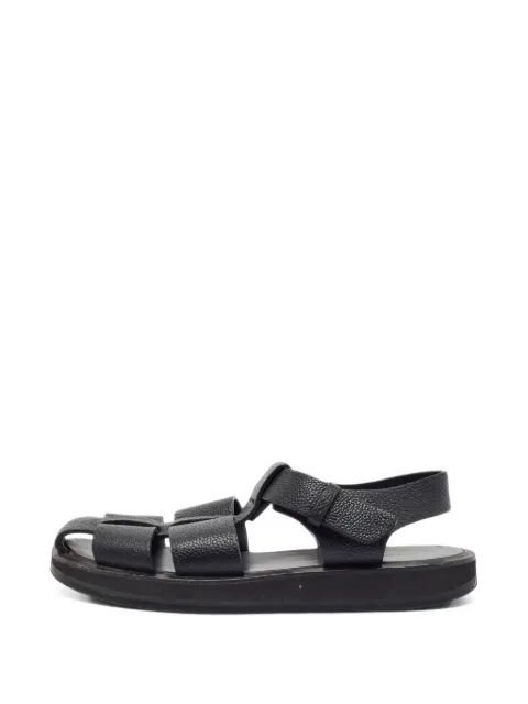 The Row Pre-Owned Fisherman leather sandals Black 1404843