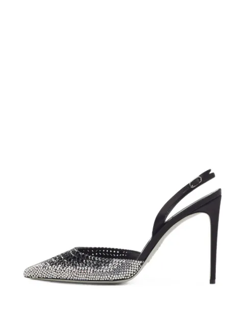 René Caovilla Jackie crystal-embellished slingback pumps Silver 1407597
