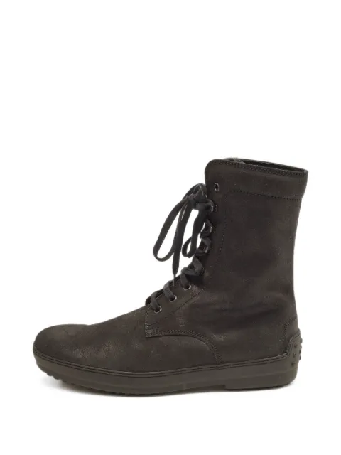 Tod's Vintage Gommino-detail lace-up combat boots Black 1400954