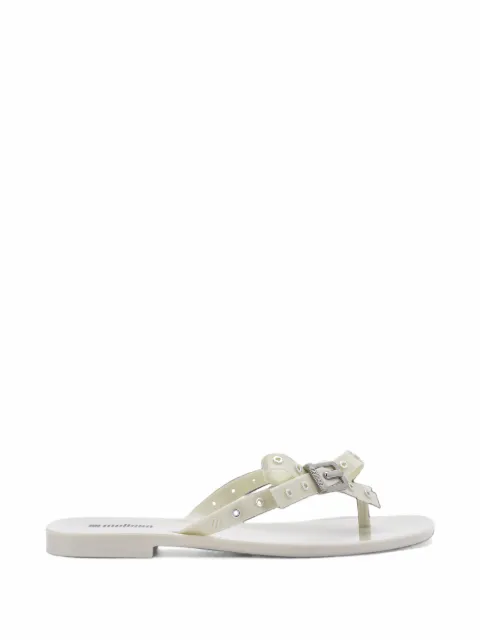 Melissa Harmonic Squared bow-detail flip-flops Neutrals 37955