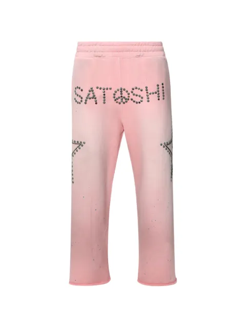 SATOSHI NAKAMOTO star-studded track pants Pink SS26PNT008PNK