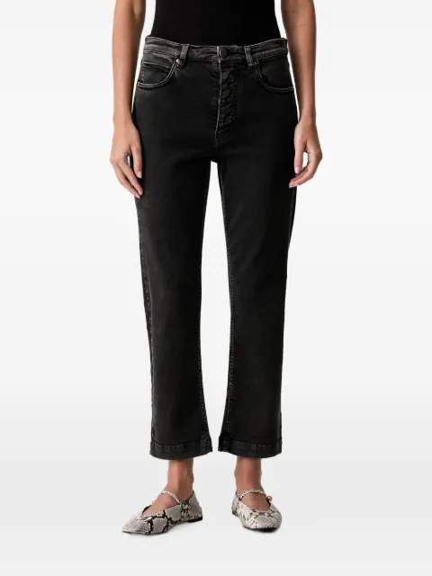 PINKO Love Birds-embroidered jeans Black 107385A3J6