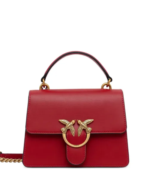 PINKO Love Birds-hardware leather handbag Red 100071A0F1
