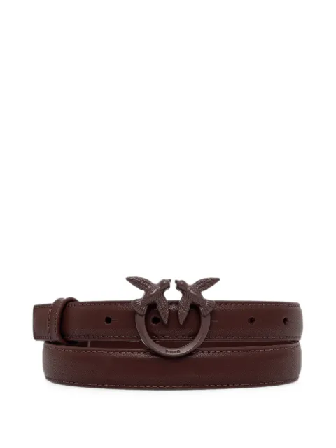 PINKO Love Birds thin colour-block leather belt Red 100143A1K2