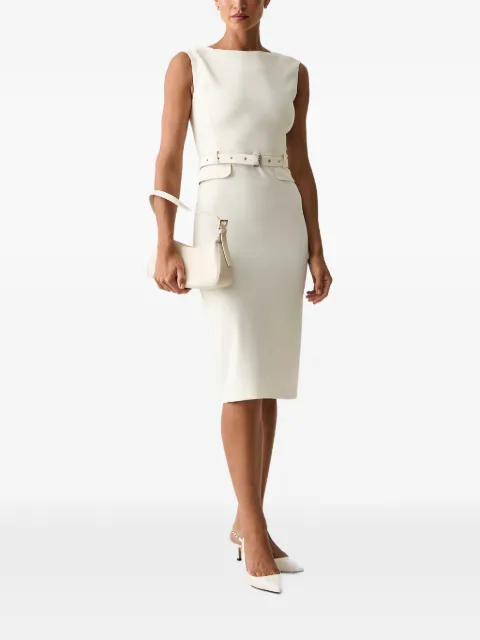 PINKO belted sleeveless midi dress Neutrals 107265A3DA