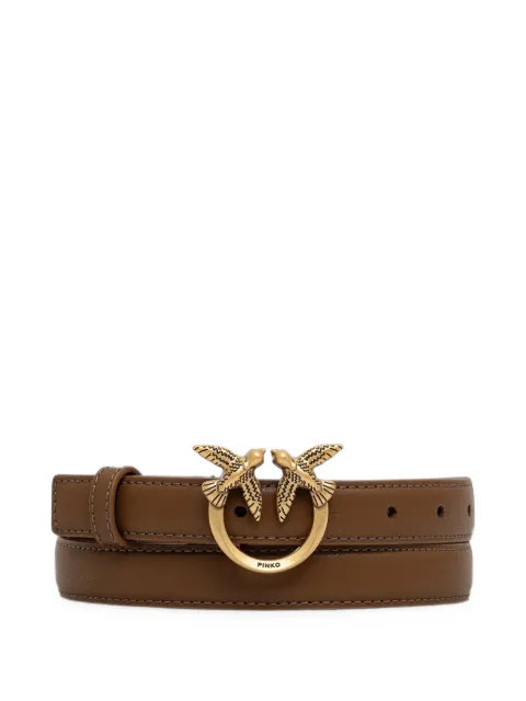 PINKO Love Birds thin leather belt Brown 100143A0F1