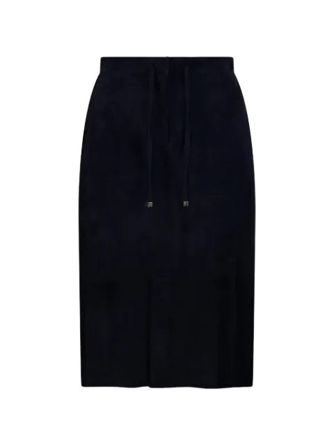 'S Max Mara Gazza drawstring suede midi skirt Blue 2629406011600