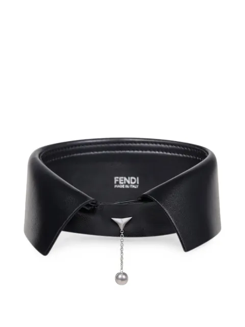 FENDI charm-detail leather collar Black 7AS563B1YG