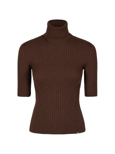 Herno ribbed-knit roll-neck sweater Brown ML000085D