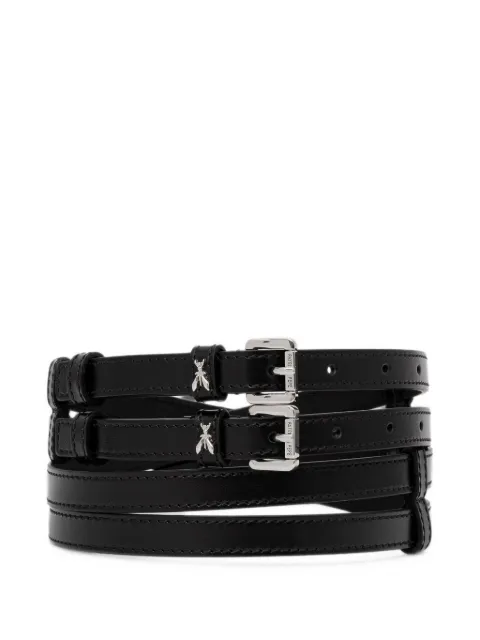 Patrizia Pepe Fly plaque double-strap belt Black 8W0038L0005