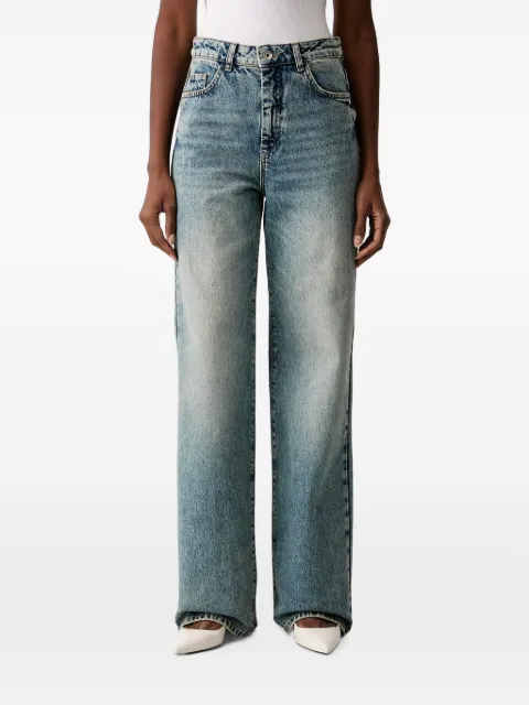 Patrizia Pepe acid-wash straight-leg jeans Blue 8P0487D1WZB