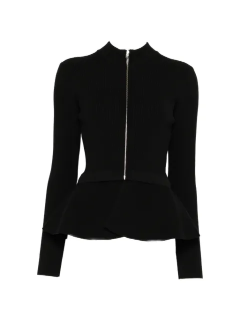 Juun.J ribbed peplum cardigan Black JW695AW045