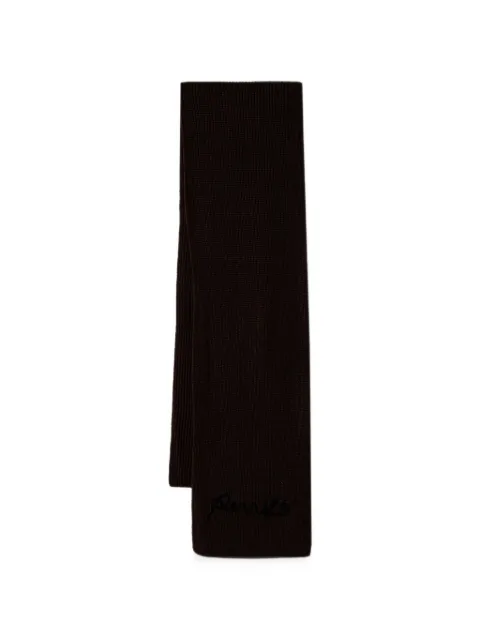 PINKO logo-embroidered knitted scarf Brown 107257A3EK