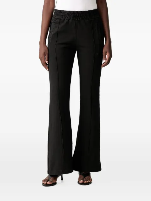 PINKO logo-embroidered cotton flared trousers Black 105724A3II