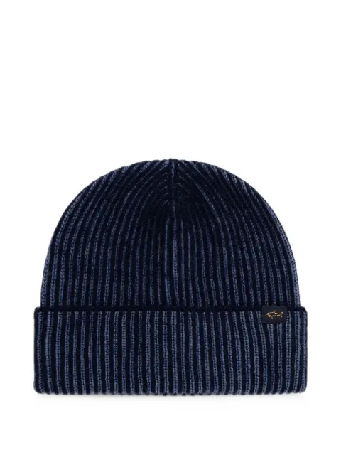 Paul & Shark ribbed-knit beanie hat Blue 16317108