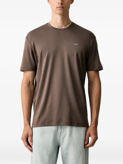 Paul & Shark logo-plaque layered-neck t-shirt Brown 16311605