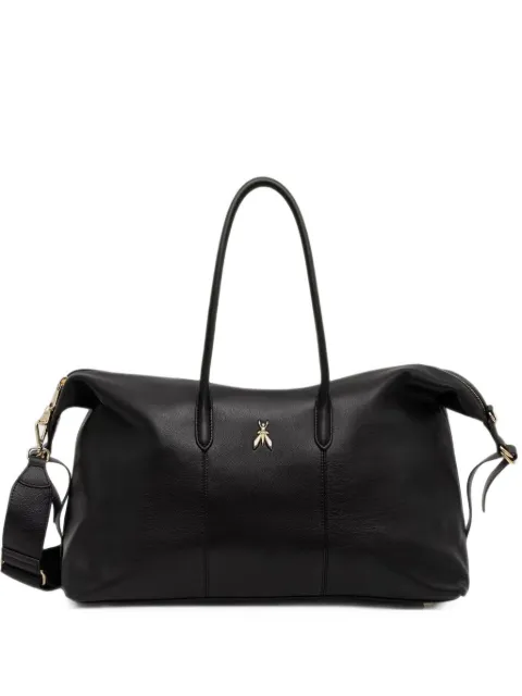 Patrizia Pepe logo-plaque leather tote bag Black 8B0012L162
