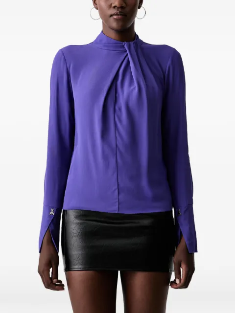 Patrizia Pepe pleated high-neck blouse Purple 8C0063A8I1