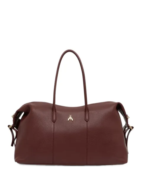 Patrizia Pepe logo-plaque leather luggage bag Brown 8B0012L162