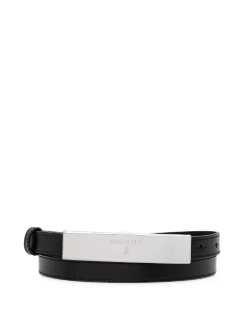 Patrizia Pepe logo-engraved plaque belt Black 8W0017L048