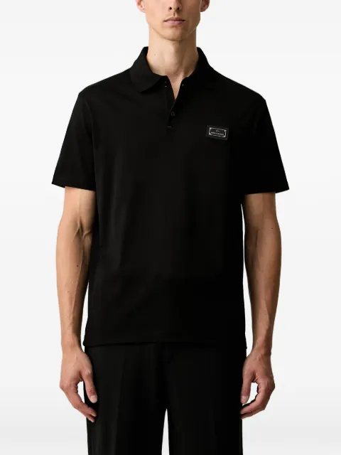 Paul & Shark logo-plaque polo shirt Black 16311719